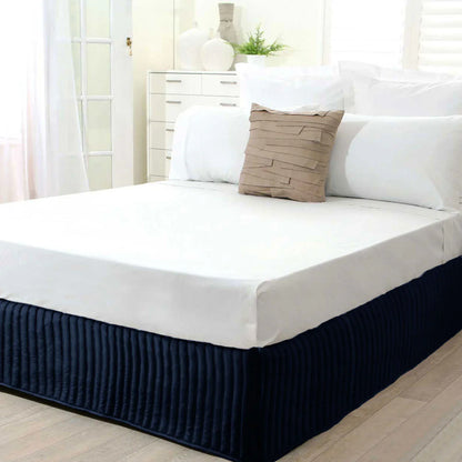 Ardor Quilted Valance Navy Single - Mekamart Australia
