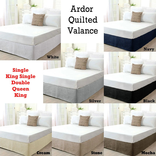 Ardor Quilted Valance White SINGLE - Mekamart Australia