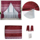 Avon Home Casa Kayangan Burgundy Pinch Pleat Window Curtain with Attached Lace Curtain - Mekamart Australia