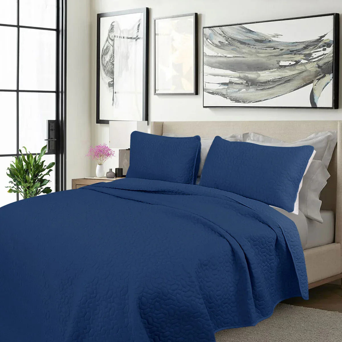 Shangri La 2000TC Nobility Cooling Embroidered 3 Pcs Comforter Set King - Mekamart Australia