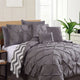 Ramesses 7 Piece Pinch Pleat Comforter Set Charcoal Queen - Mekamart Australia