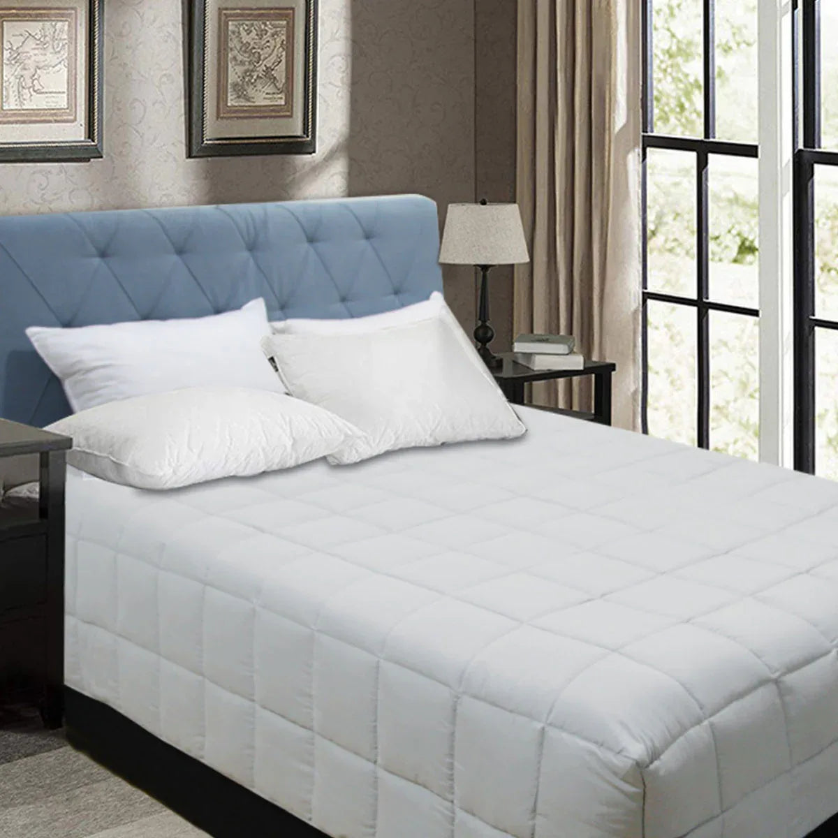 Shangri La Bamboo Blend Microfiber Box End Quilt Silver Queen - Mekamart Australia