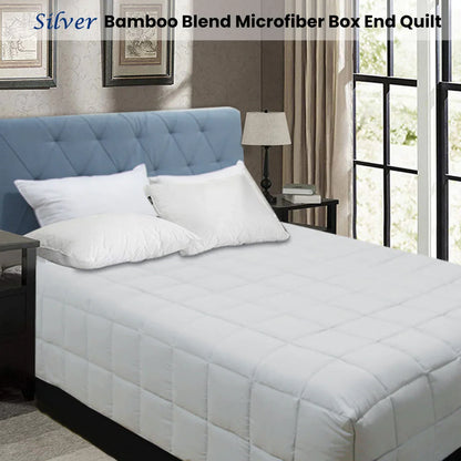 Shangri La Bamboo Blend Microfiber Box End Quilt Silver Queen - Mekamart Australia