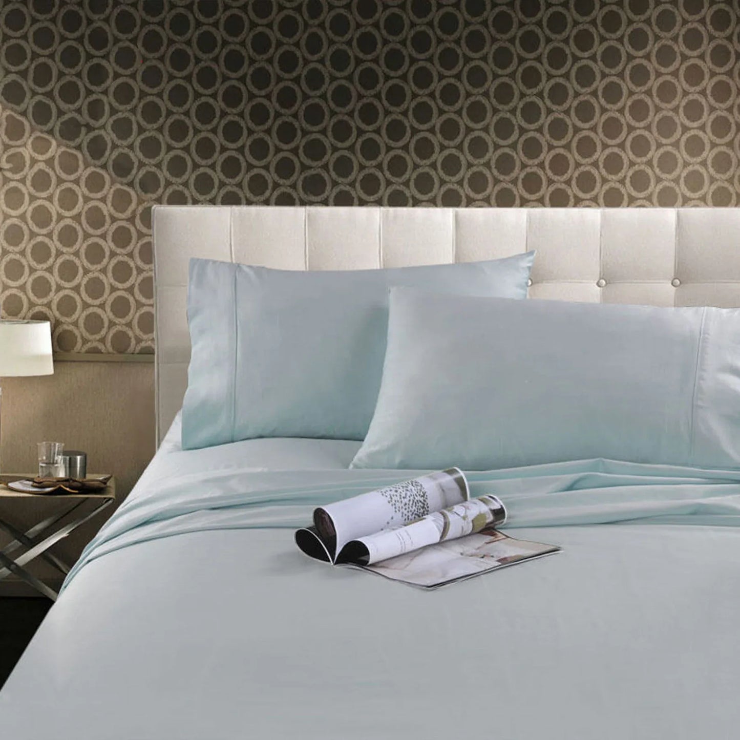Kingtex 300TC Cotton Sheet Set Ice Blue King - Mekamart Australia