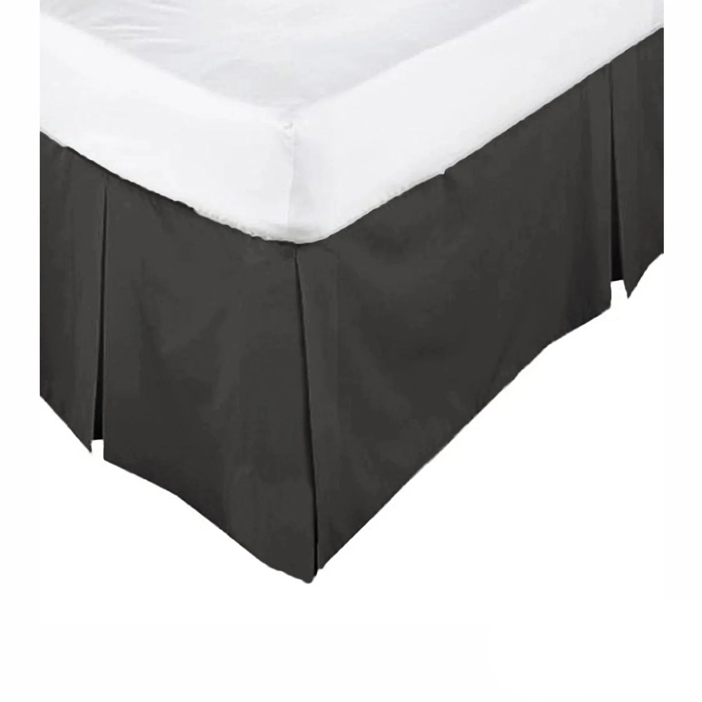 KINGDOM Box Pleated Valance Black - DOUBLE - Mekamart Australia