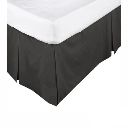 KINGDOM Box Pleated Valance Black - KING - Mekamart Australia
