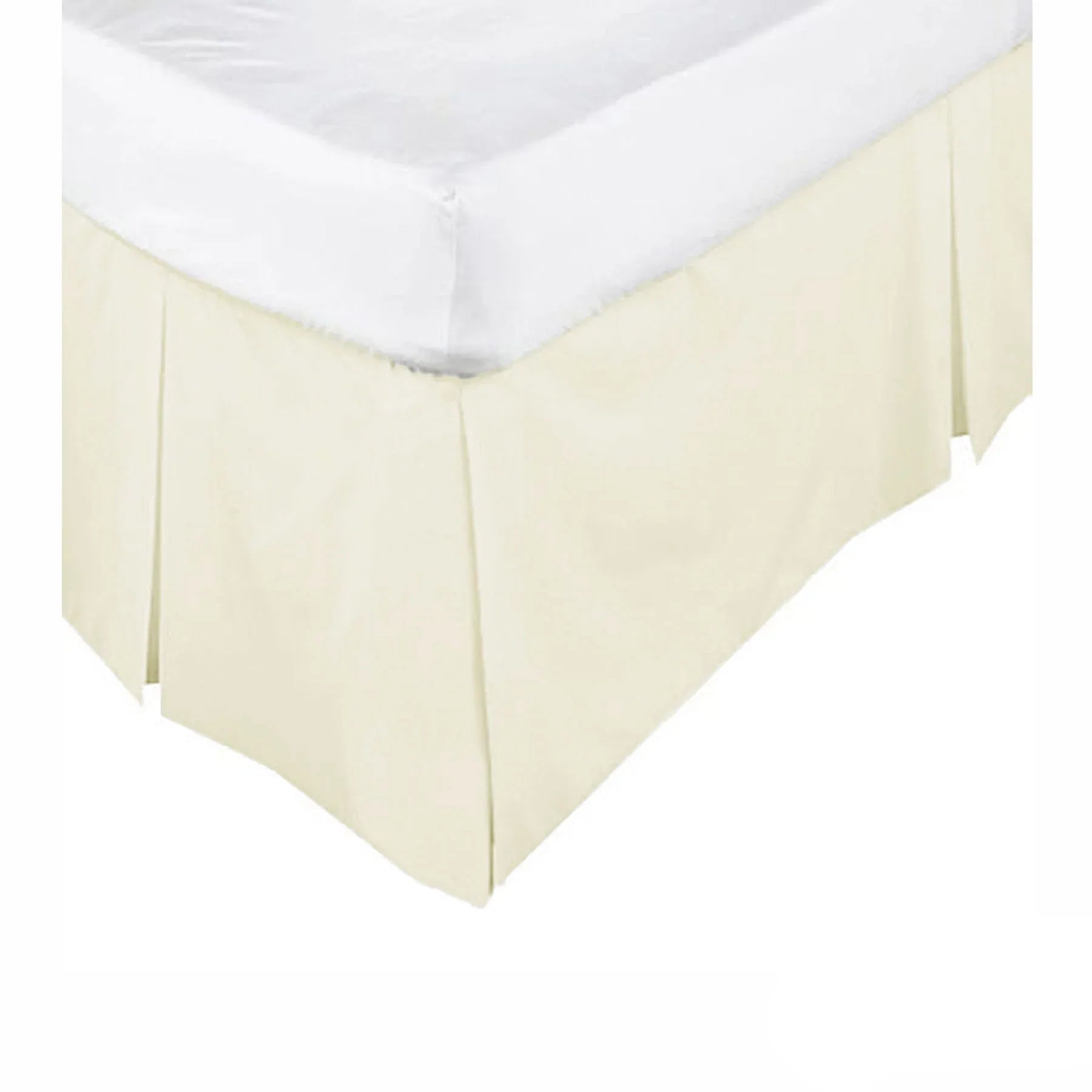 KINGDOM Box Pleated Valance Cream - KING SINGLE - Mekamart Australia