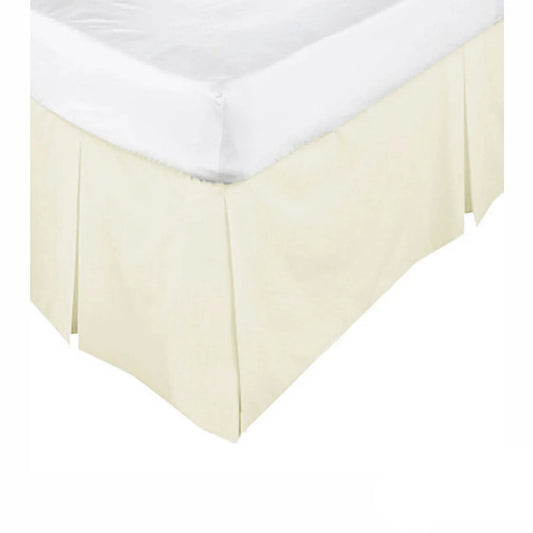 KINGDOM Box Pleated Valance Cream - SINGLE - Mekamart Australia
