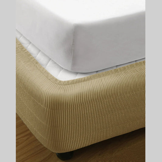 Ramesses Vertical Quilted Valance Linen SINGLE - Mekamart Australia