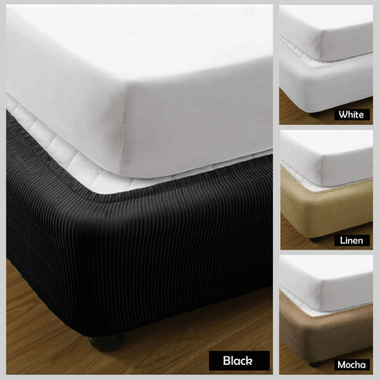 Ramesses Vertical Quilted Valance Mocha SINGLE - Mekamart Australia