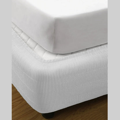 Ramesses Vertical Quilted Valance White SINGLE - Mekamart Australia
