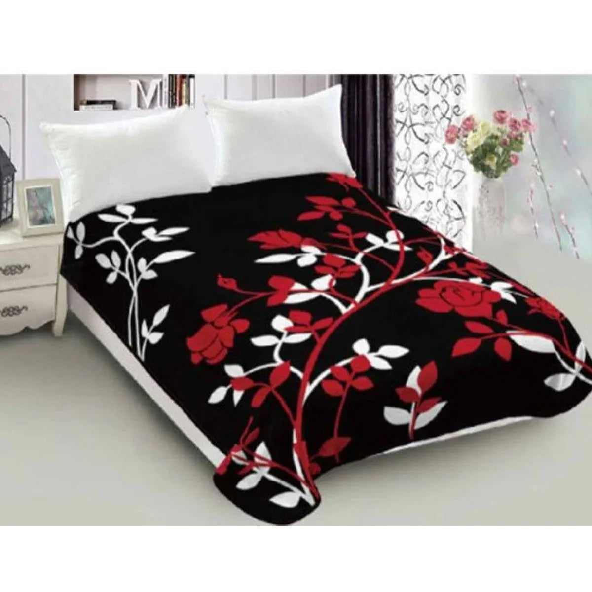 Lylac Homewares 800GSM Luxury Reversible Mink Blanket Flore Queen - Mekamart Australia
