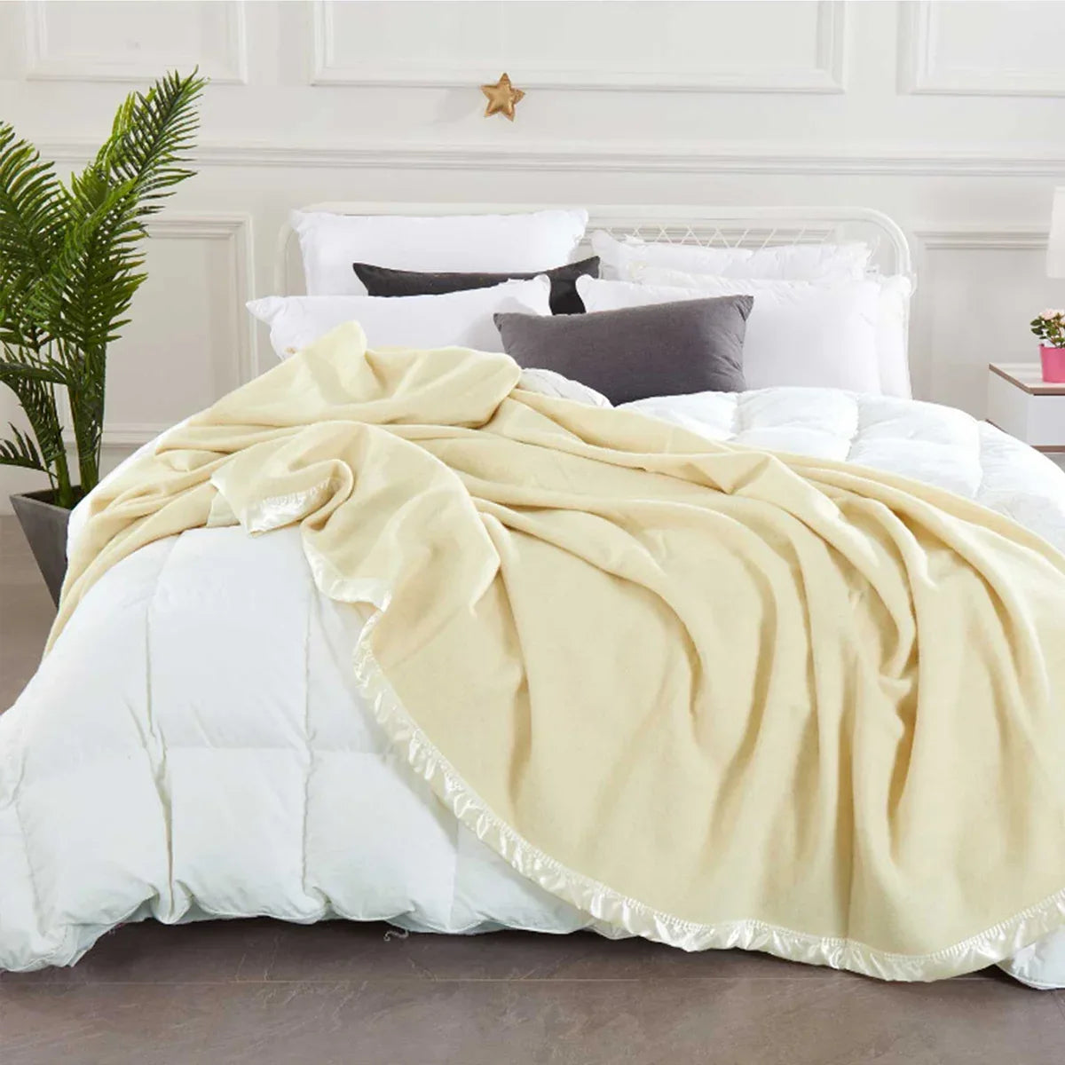 Alastairs Australian Merino Wool Blanket Cream - King - Mekamart Australia