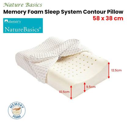 Alastairs Nature Basics Memory Foam Contour Standard Pillow 38 x 58cm - Mekamart Australia