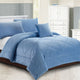 Georges Fine Linens Carrington Quilt / Comforter Set Chambray Blue Super King - Mekamart Australia