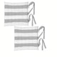 Rans Set of 2 Alfresco Cotton Chair Pads 40x40 cm - Striped Silver