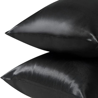 Pair of King Satin Silk Pillowcases with Envelope Closure 51 x 102 cm Rose - Mekamart Australia