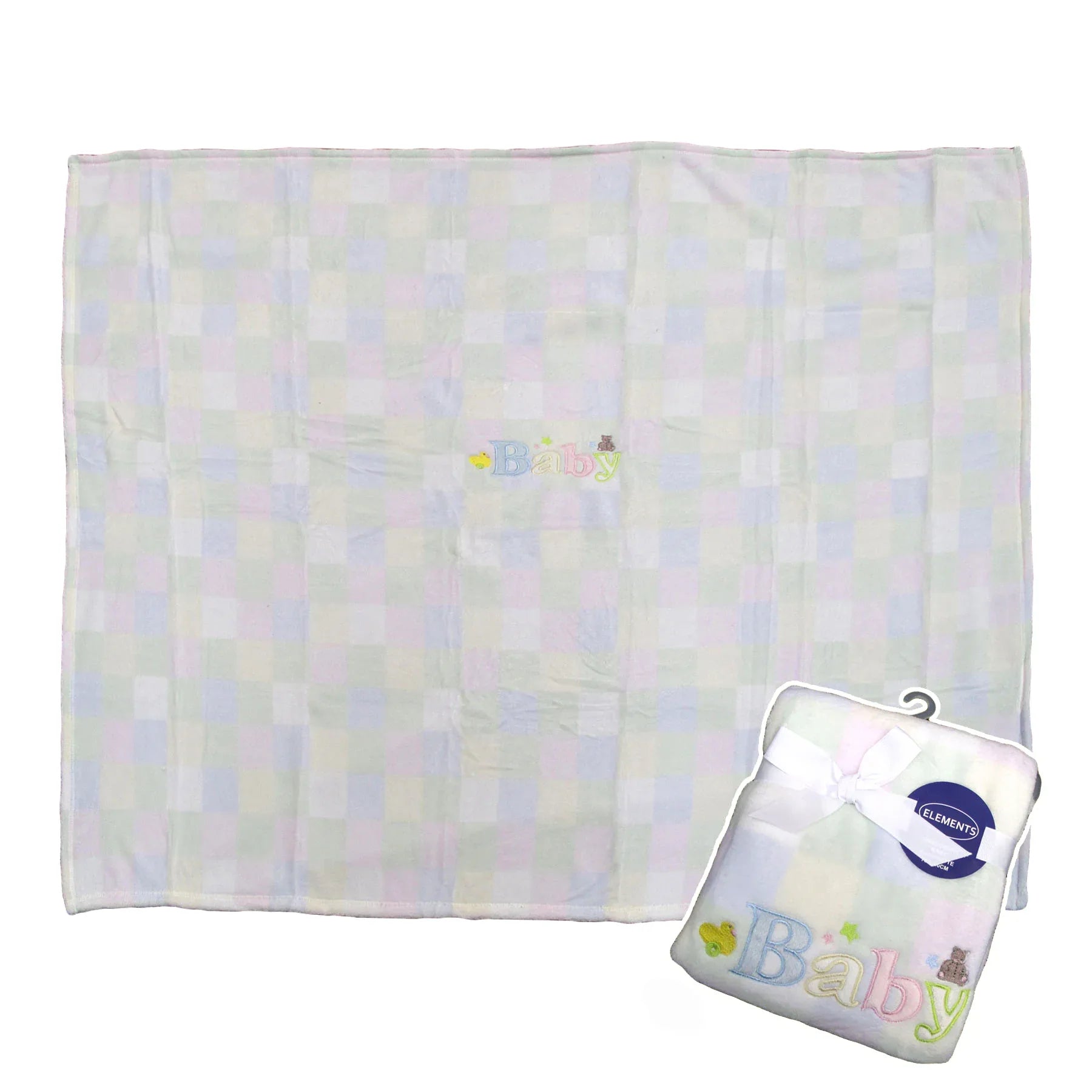 Elements Embroidery Baby Coral Fleece Blanket - Cot - Mekamart Australia