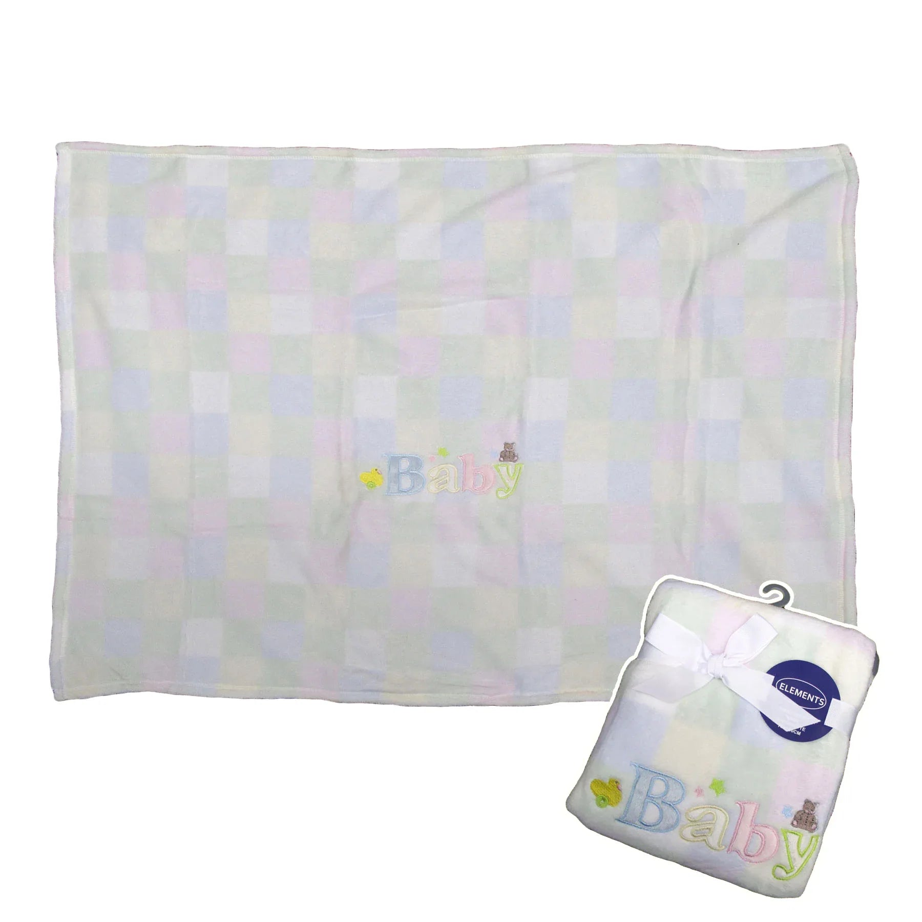 Elements Embroidery Baby Coral Fleece Blanket - Bassinette - Mekamart Australia