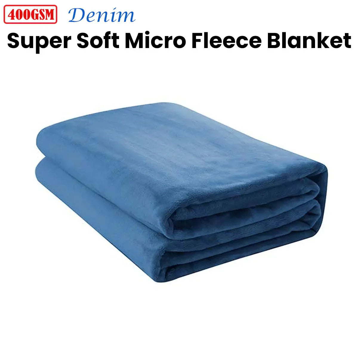 Jason 400GSM Super Soft Micro Fleece Blanket Denim Single - Mekamart Australia