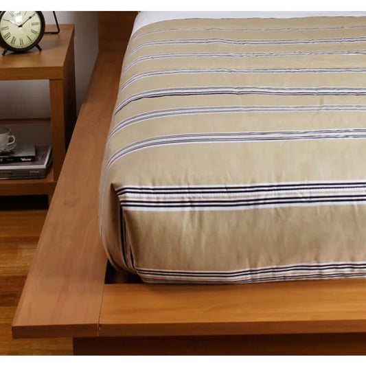 Jason Hudson Easycare Polyester Cotton Stripe Latte Comforter King - Mekamart Australia