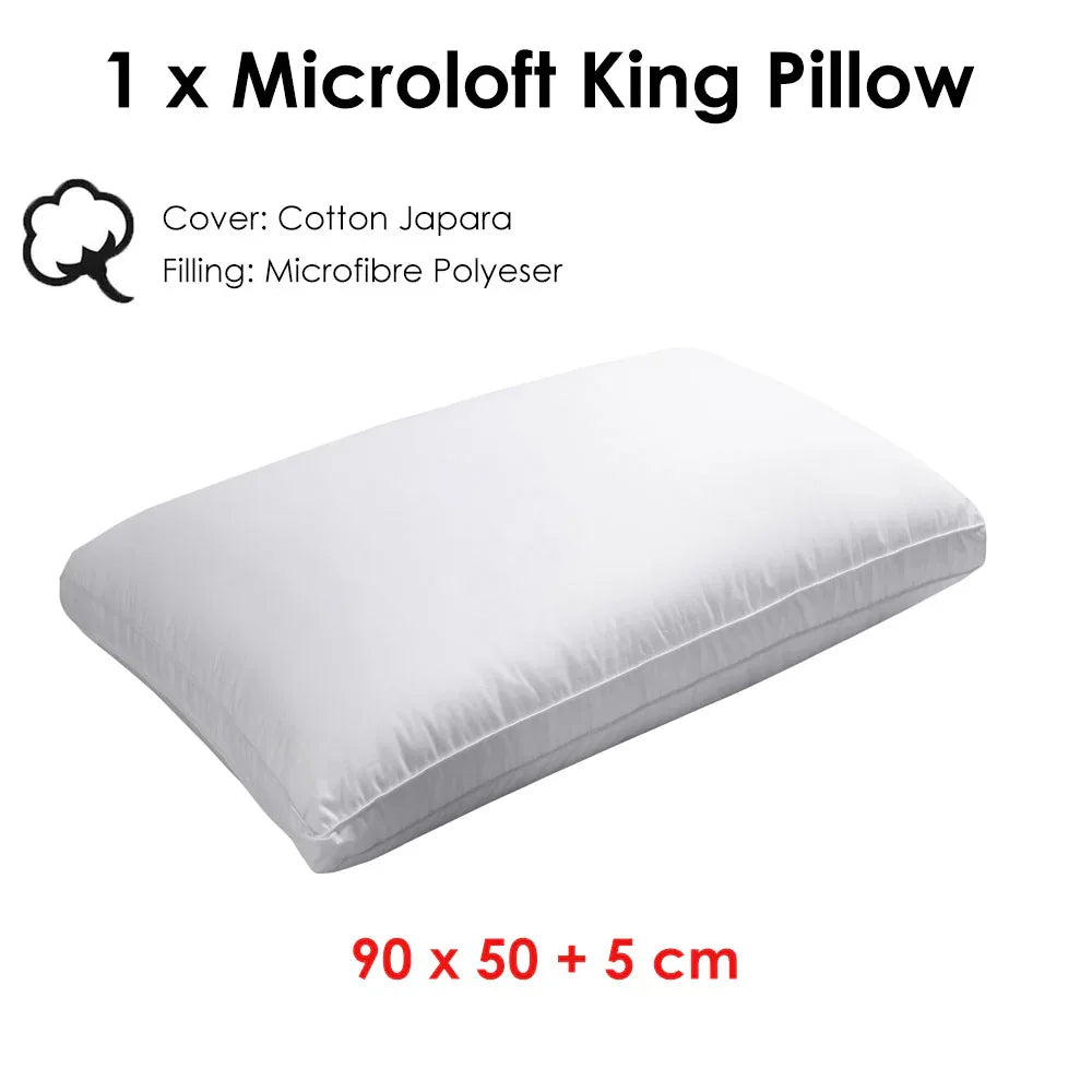 Jason Microloft Cotton Cover King Pillow 90 x 50 + 5cm - Mekamart Australia