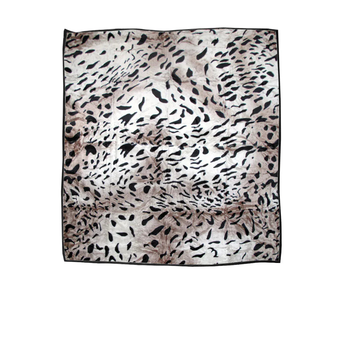 750gsm 3.5kg Double Layer Animal Print Faux Mink Blanket Queen 200x240 cm Taupe Jaguar - Mekamart Australia