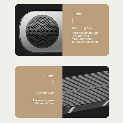Wireless Bluetooth Speaker Alarm Clock Music Radio Player Timer Hands-Free Calling (White)