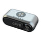 Bluetooth Speaker with 15W Wireless Charger Digital Alarm Clocks FM Radio Music Player (Grey)