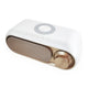 Bluetooth Speaker with 15W Wireless Charger Digital Alarm Clocks FM Radio Music Player (White)