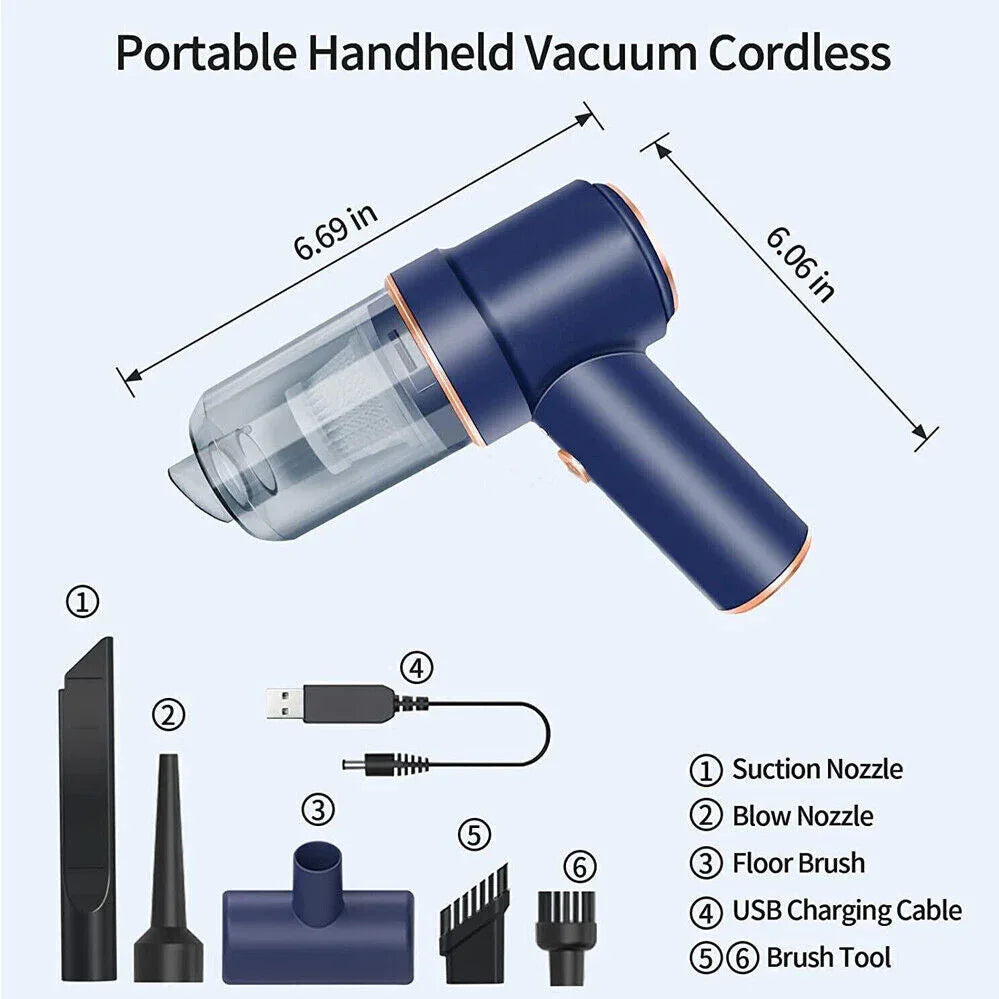 Portable Vacuum Cleaner Car Air Duster Handheld Cordless Home Car Dust Blower - Mekamart Australia