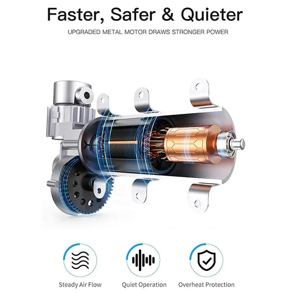 Portable Digital Car Air Compressor Tire Inflator With Emergency Flashlight - Mekamart Australia
