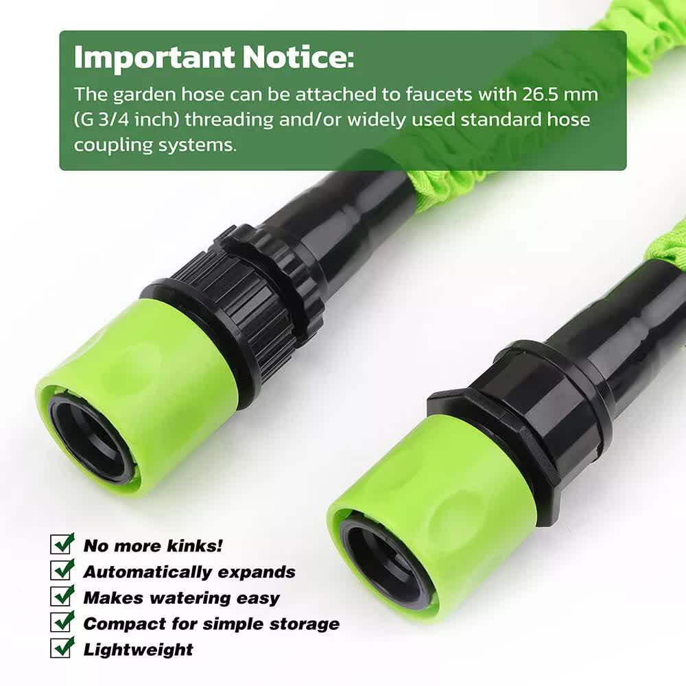 25FT Water Garden Hose Flexible Expandable Pipe Car Wash W/ Spray Nozzle Gun - Mekamart Australia