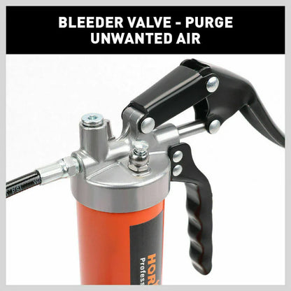 18'' Manual Pistol Grip Grease Gun Flow Pressure 4500PSI Flexi Hose & Coupler - Mekamart Australia