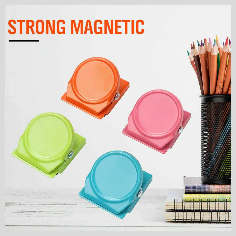 16Pc Magnetic Spring Clamps Magnet Refrigerator Clips Note Holder Fridge Tips - Mekamart Australia