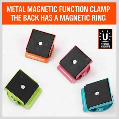 16Pc Magnetic Spring Clamps Magnet Refrigerator Clips Note Holder Fridge Tips - Mekamart Australia
