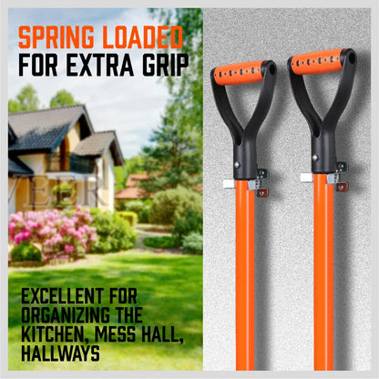 HORUSDY Spring Grip Mop & Broom Holder Wall Mounted Garden Tools Storage Clip - Mekamart Australia