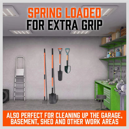 HORUSDY Spring Grip Mop & Broom Holder Wall Mounted Garden Tools Storage Clip - Mekamart Australia