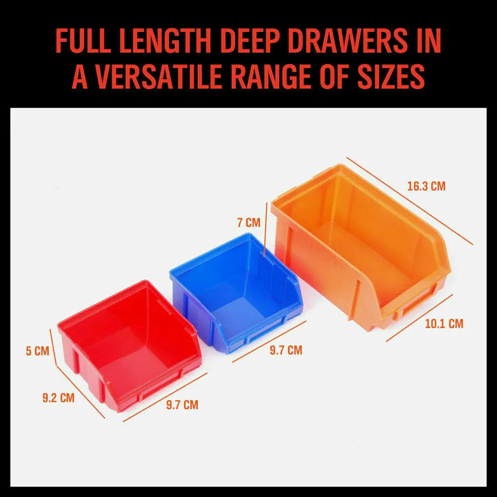 30 Bins Tool Storage Wall Mounted Organiser Parts Garage Workshop Box Heavy Duty - Mekamart Australia