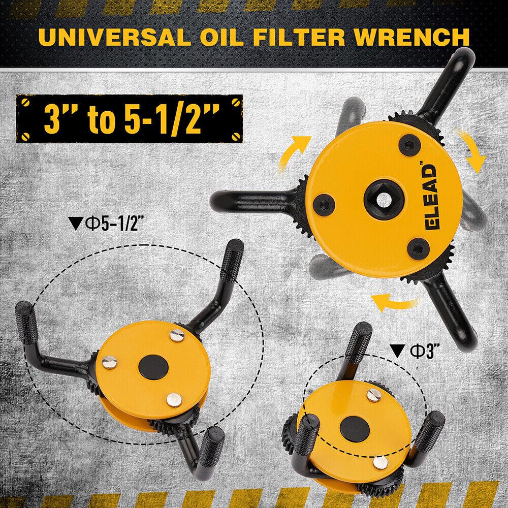 ELEAD 2Pcs Oil Filter Wrench Set Adjustable Oil Filter Change Set Engine Filters - Mekamart Australia