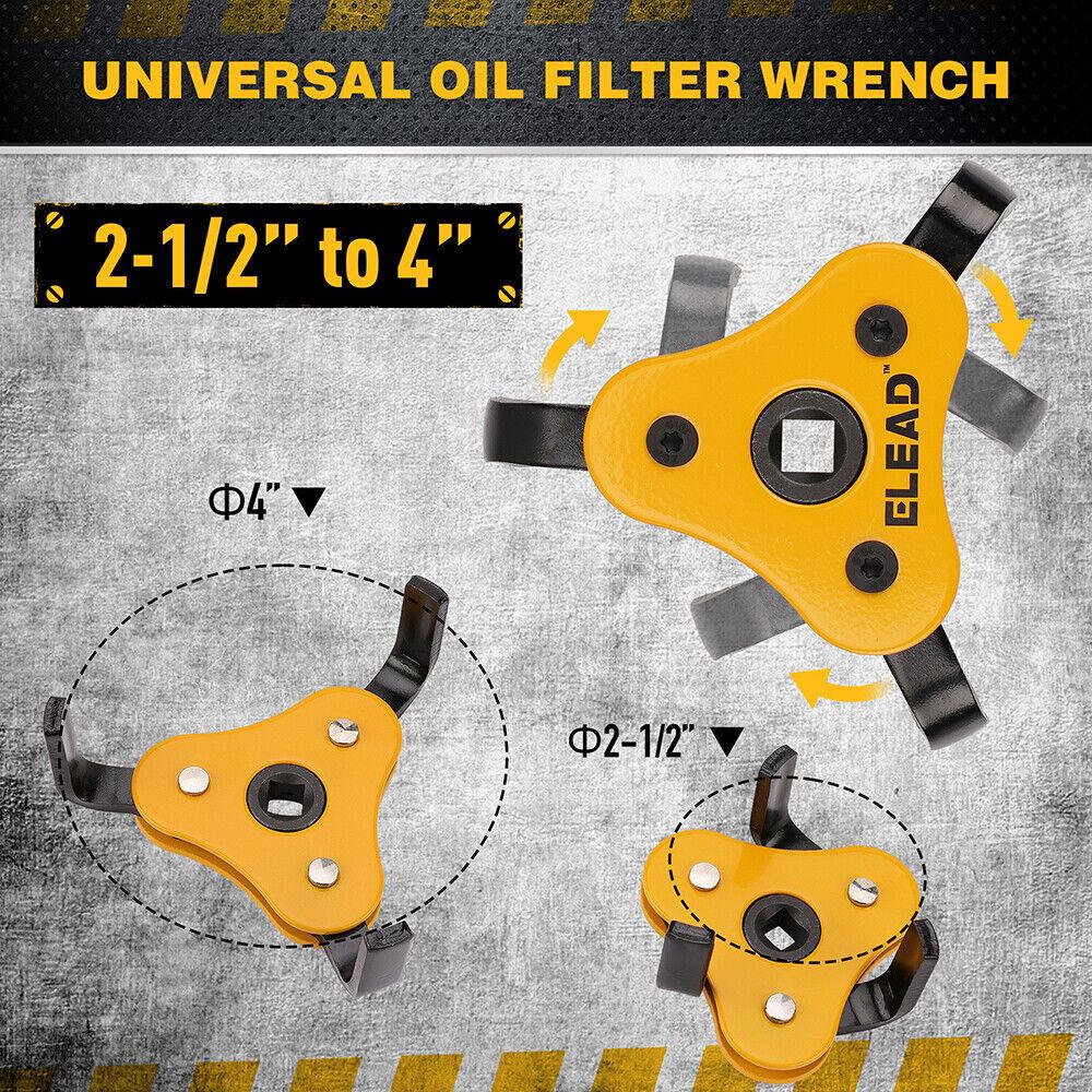 ELEAD 2Pcs Oil Filter Wrench Set Adjustable Oil Filter Change Set Engine Filters - Mekamart Australia