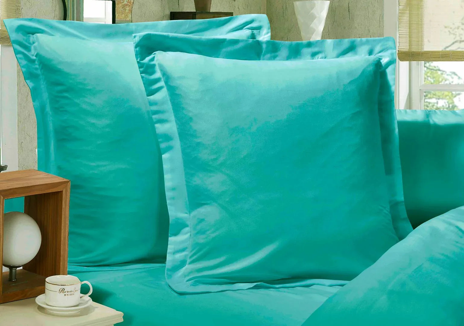 1000TC Premium Ultra Soft European Pillowcases 2-Pack Teal - Mekamart Australia