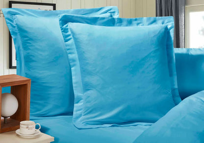 1000TC Premium Ultra Soft European Pillowcases 2-Pack Light Blue - Mekamart Australia
