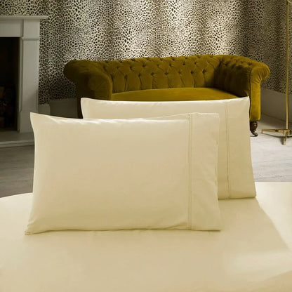 1000TC Premium Ultra Soft King size Pillowcases 2-Pack - Yellow Cream - Mekamart Australia
