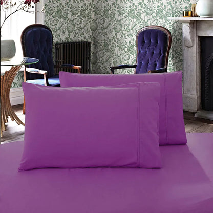 1000TC Premium Ultra Soft Queen size Pillowcases 2-Pack - Purple - Mekamart Australia