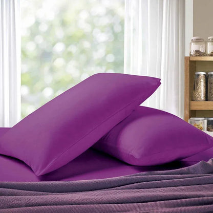 1000TC Premium Ultra Soft Queen size Pillowcases 2-Pack - Purple - Mekamart Australia