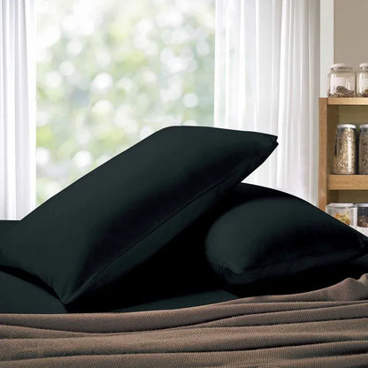 1000TC Premium Ultra Soft Queen size Pillowcases 2-Pack - Black - Mekamart Australia