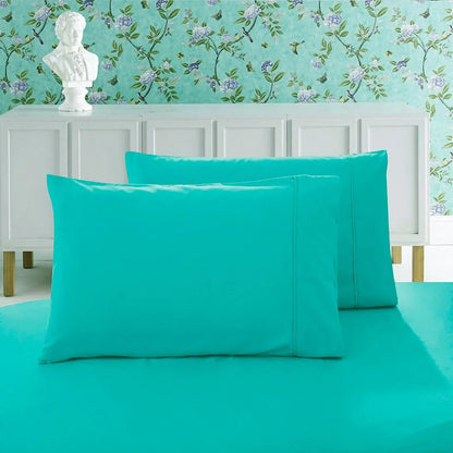 1000TC Premium Ultra Soft Queen size Pillowcases 2-Pack - Teal - Mekamart Australia