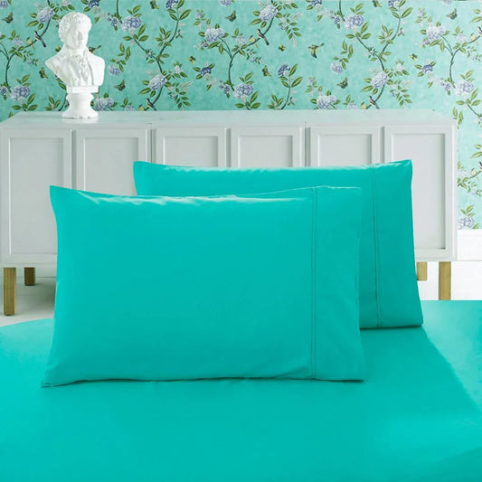 1000TC Premium Ultra Soft Queen size Pillowcases 2-Pack - Teal - Mekamart Australia