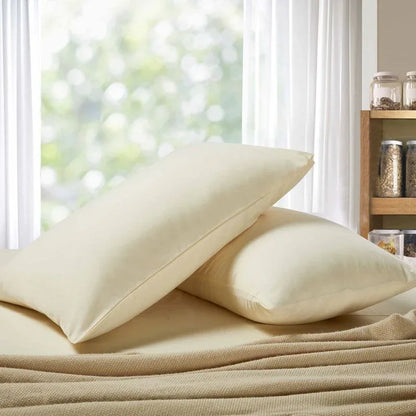 1000TC Premium Ultra Soft Queen size Pillowcases 2-Pack - Yellow Cream - Mekamart Australia